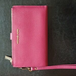 Michael Kors Vibrant Pink Wristlet Clutch